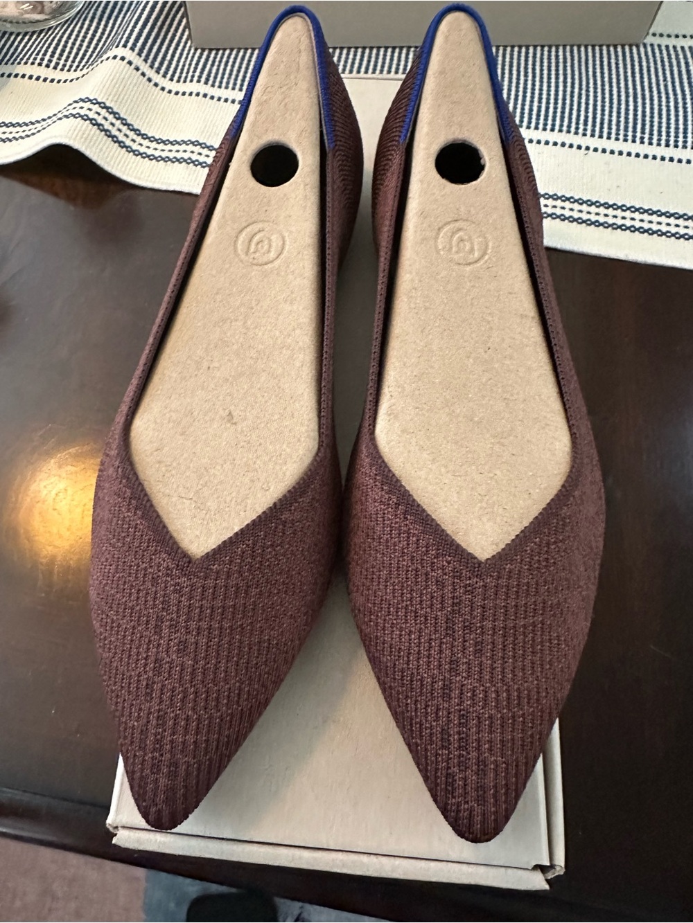 Rothy's Truffle Python Points Knit Flats Size 9.5